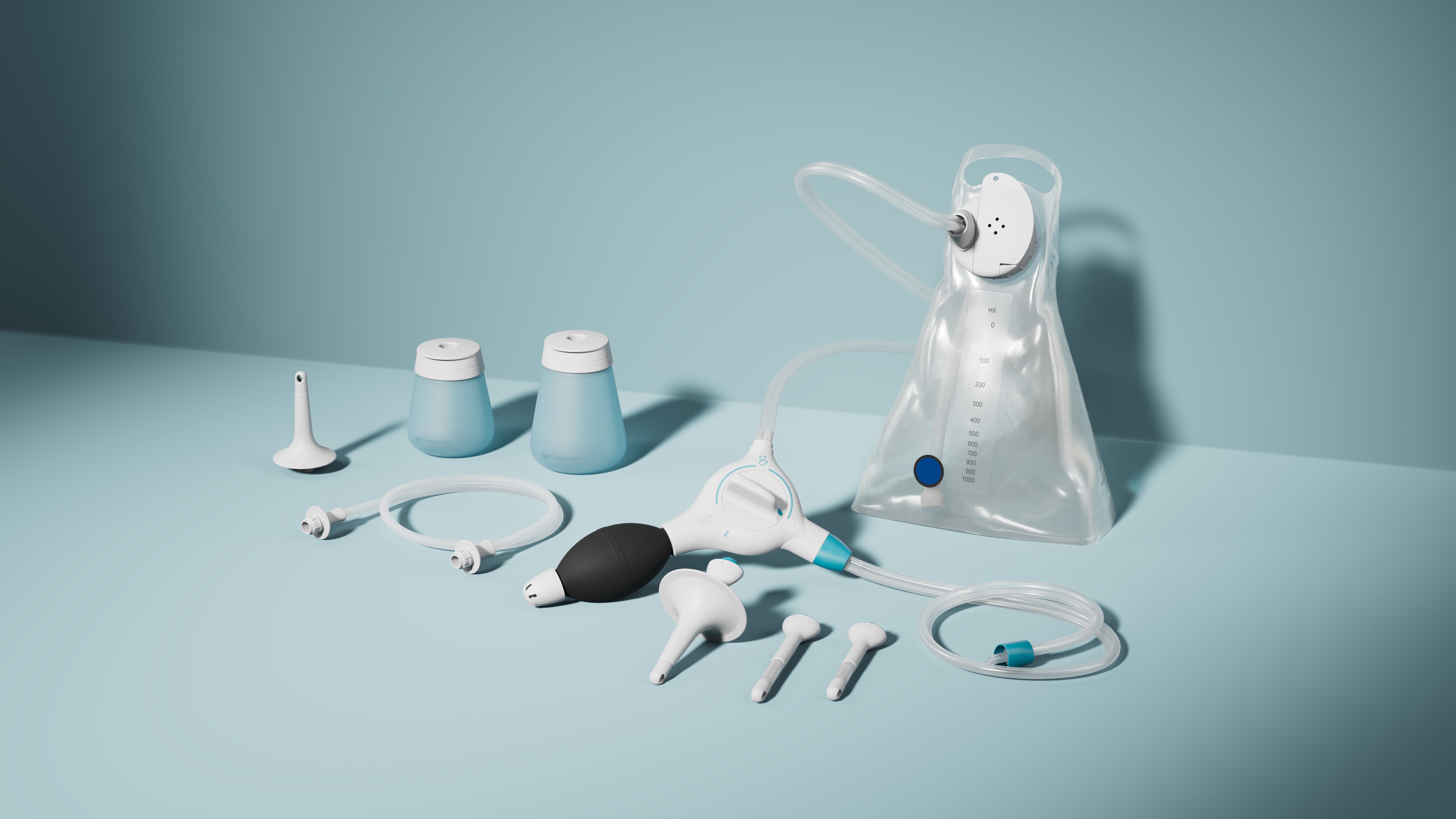 Image of Peristeen Plus and Peristeen Light 175 ml and 250 ml. Coloplast provides multiple bowel management products for people living with faecal incontinence and constipation.